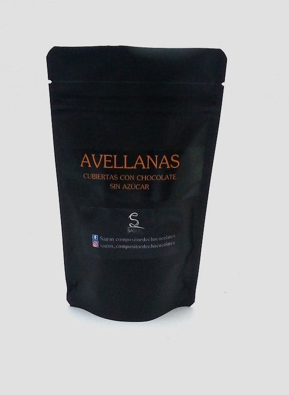 Bolsa de avellanas con chocolate sin azúcar