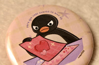 Botón grande Pingu enojado
