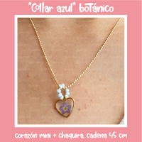 "Collar azul" botánico corazon