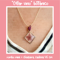"Collar vino" botánico rombo