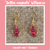"Aretes magenta" botánico corazón