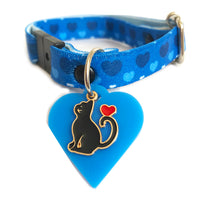 Collar "Mi corazón ronroneador azul"