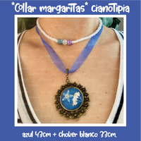 "Collar margaritas" cianotipia