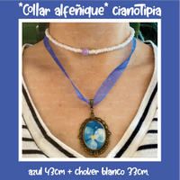 "Collar alfeñique" cianotipia