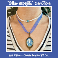 "Collar espejito" cianotipia