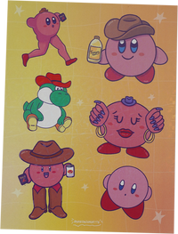 Planilla de stickers Kirby