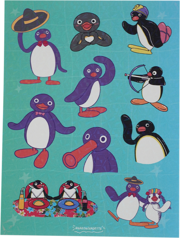 Planilla de stickers Pingü