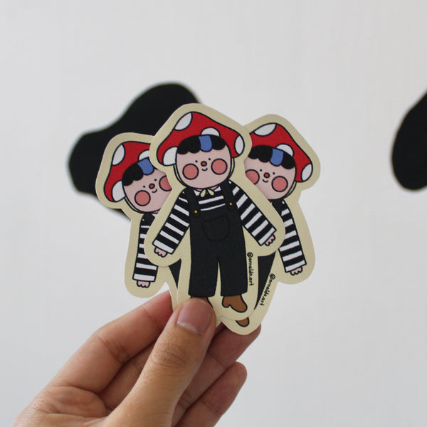 Sticker Niño con gorro de hongo