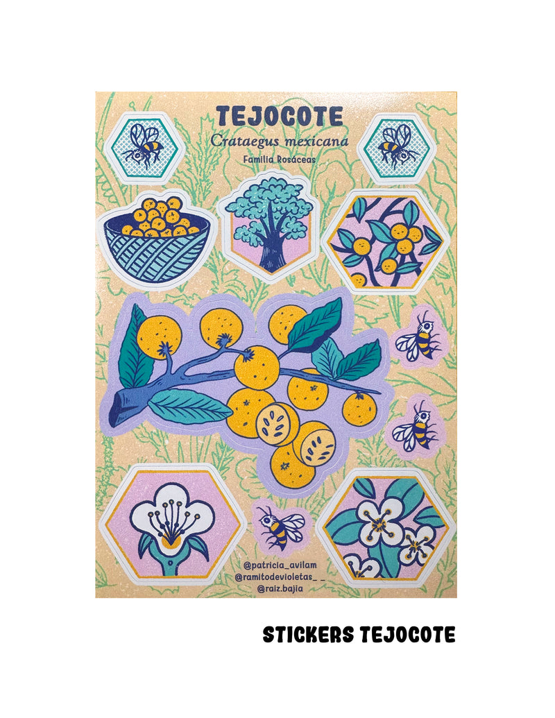 Planilla de stickers "TEJOCOTE"