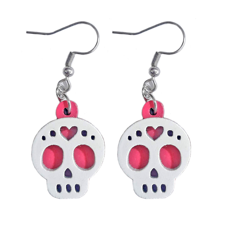 Arete "Calavera Picada Corazon"