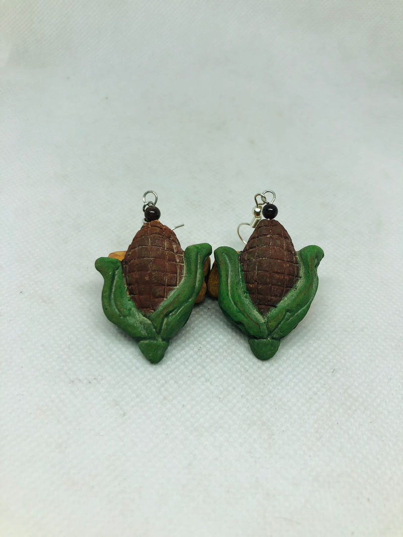 Aretes "Maíz Rojo con Verde"