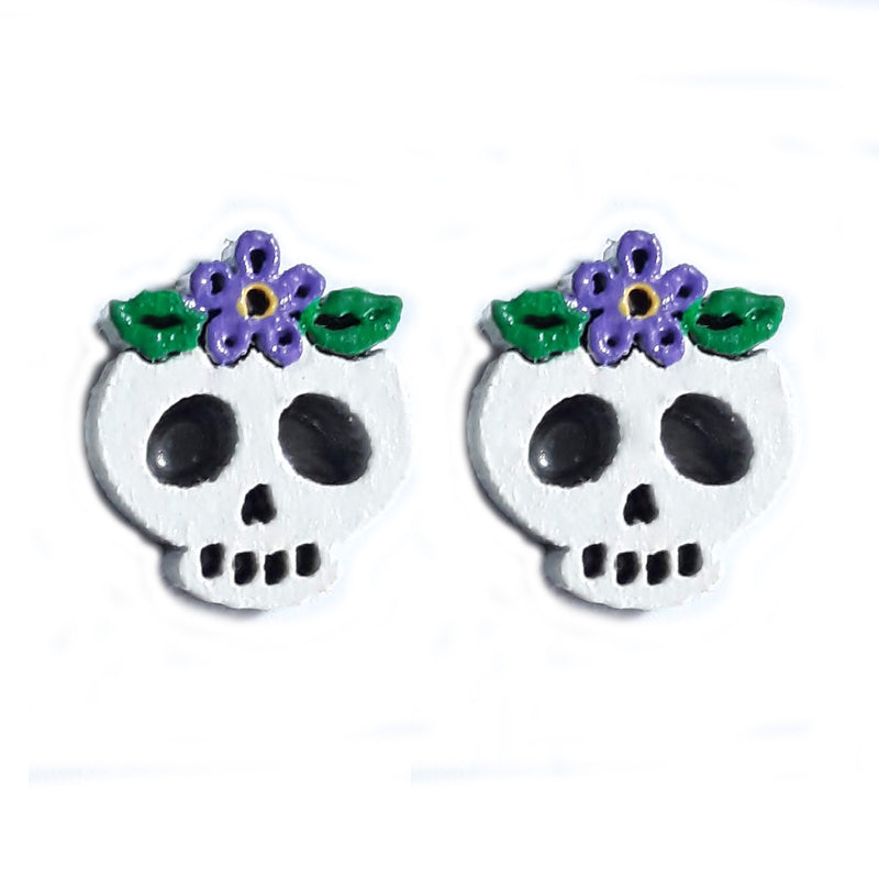 Broquel Calavera Flor Morada