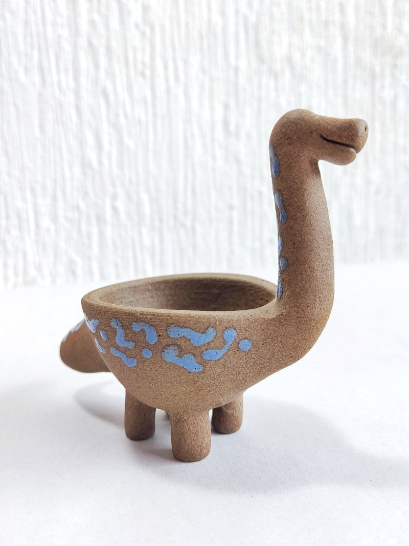 Maceta mini a color de cerámica "Brontosaurio"
