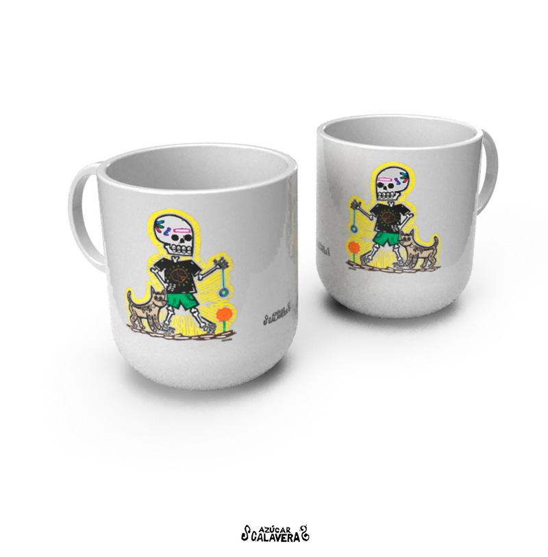 Taza Base Redonda "Calaverita con Perrito"