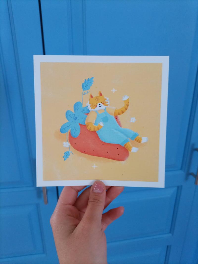 Mini print "Tigre y fresa"