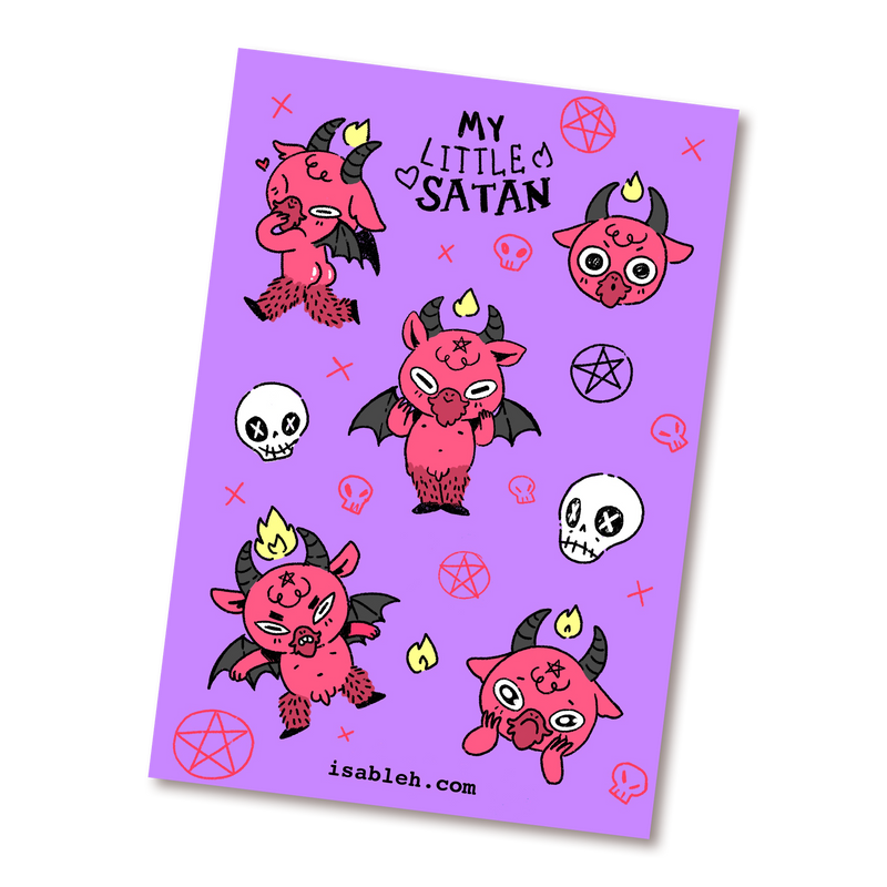 Planilla de stickers "My Little Satan"