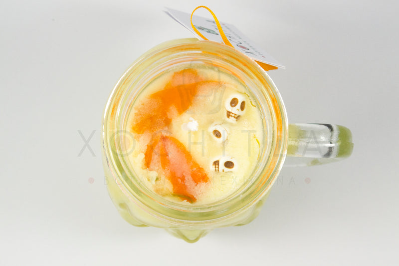 Calavelita de cempoalxóchitl, vainilla y mandarina (vela de masaje)