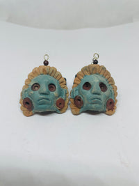 Aretes "Xochipilli" azul y pálido