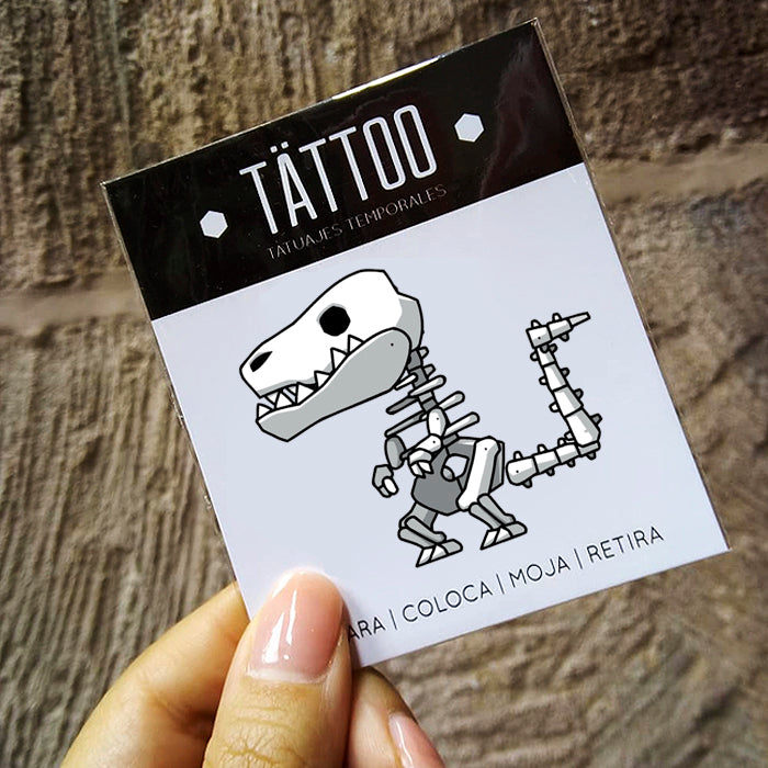 Tatuaje temporal "Dino huesos"