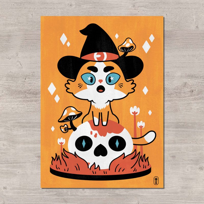 Mini print "Witchy cat"